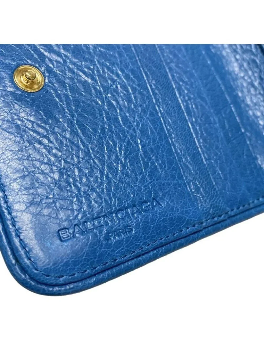 ★SOLD★ Balenciaga Bifold Wallet Billfold Blue Zip Around Leather - Picture 5 of 7
